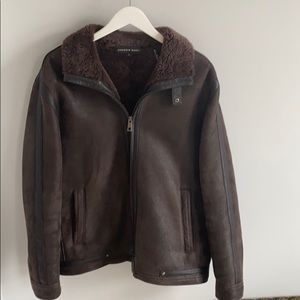 Andrew Marc Shearling Lamb and Leather Coat